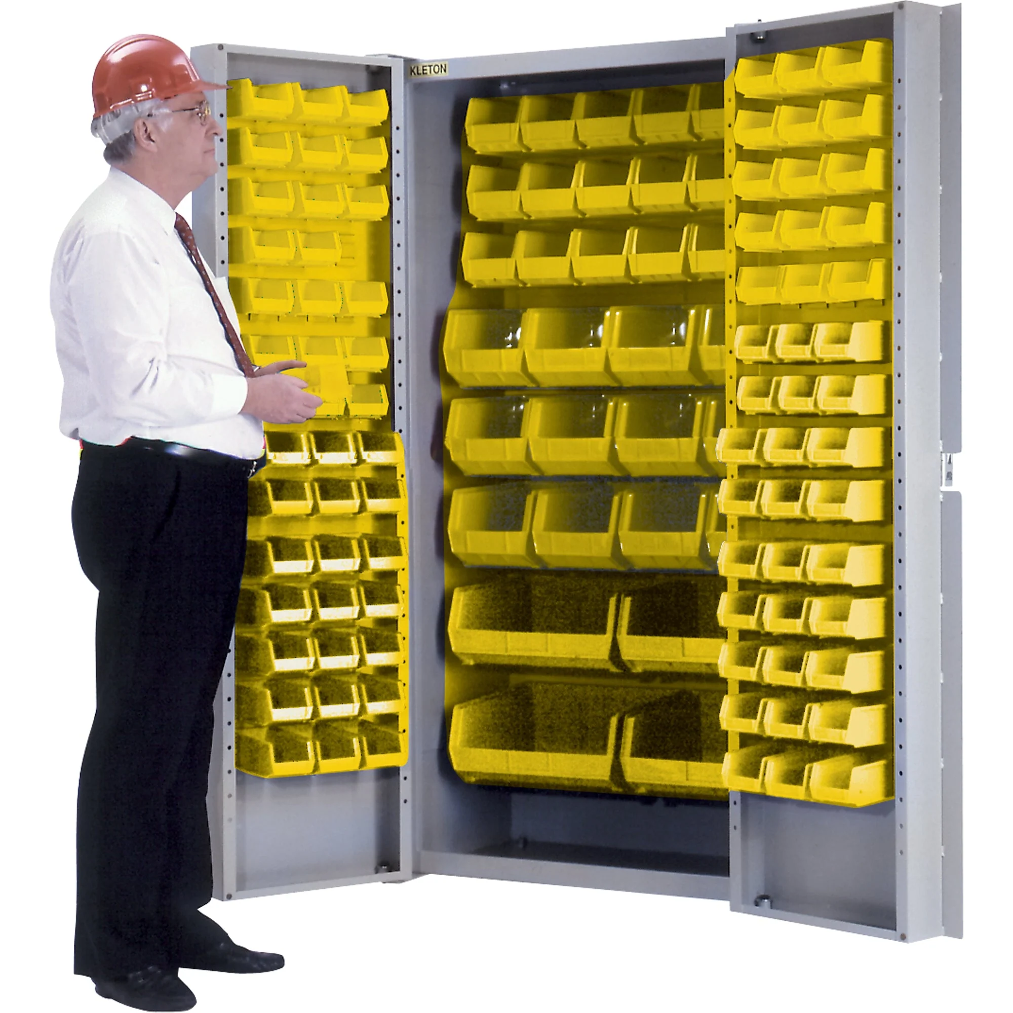 Deep-Door Combination Cabinet, 38" W x 24" D x 72" H, 36 Shelves
