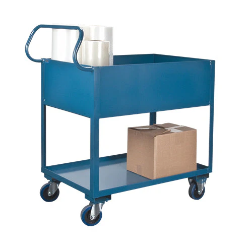 Deep Lipped Service Cart, 2 Tiers, 24" W x 47" H x 36" D, 1200 lbs. Capacity - Image 2