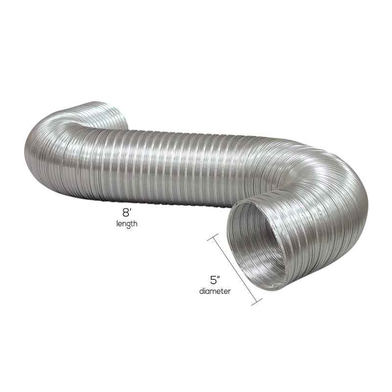Deflect-O Jordan 96 in. L x 5 in. Dia. Black/Silver Aluminum Dryer and Vent Hose (Pack of 5) - Image 2