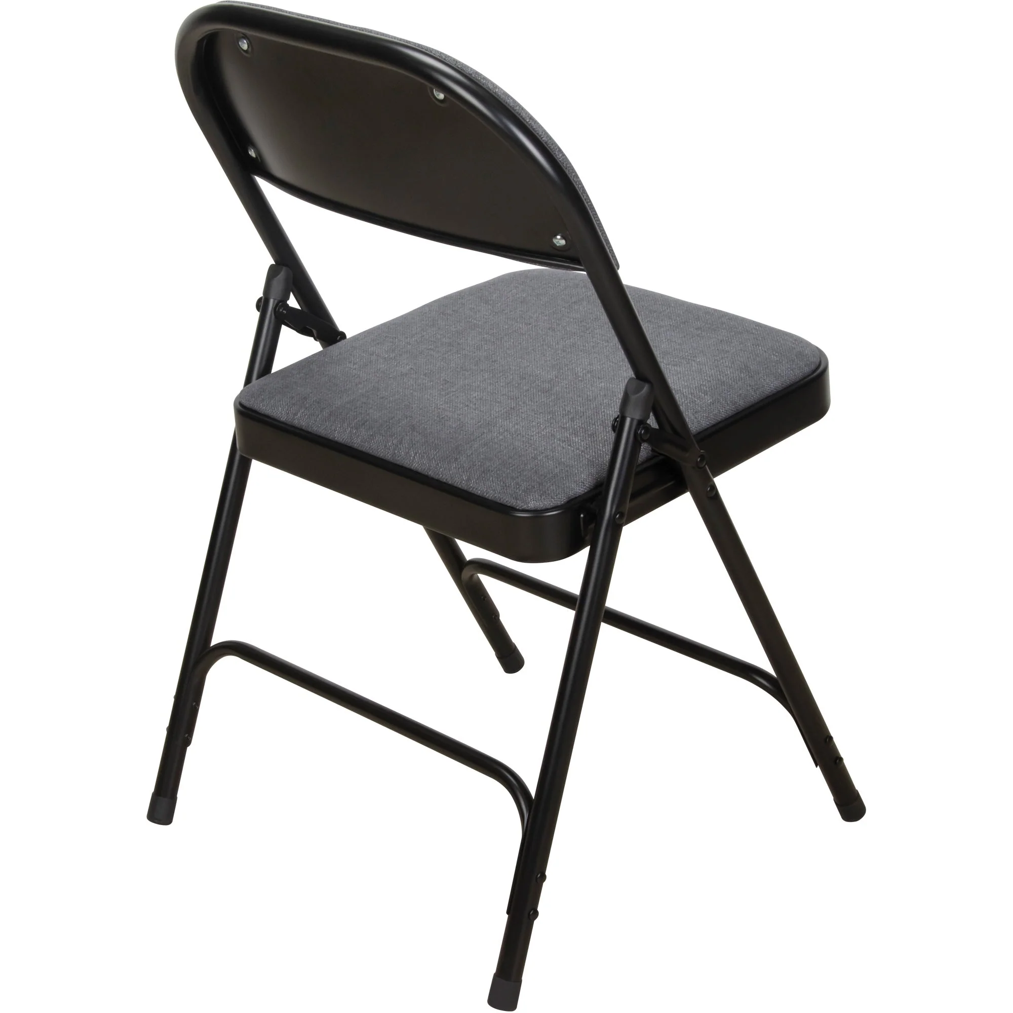 Deluxe Fabric Padded Folding Chair, Steel, Grey, 300 lbs. Weight Capacity - Image 2