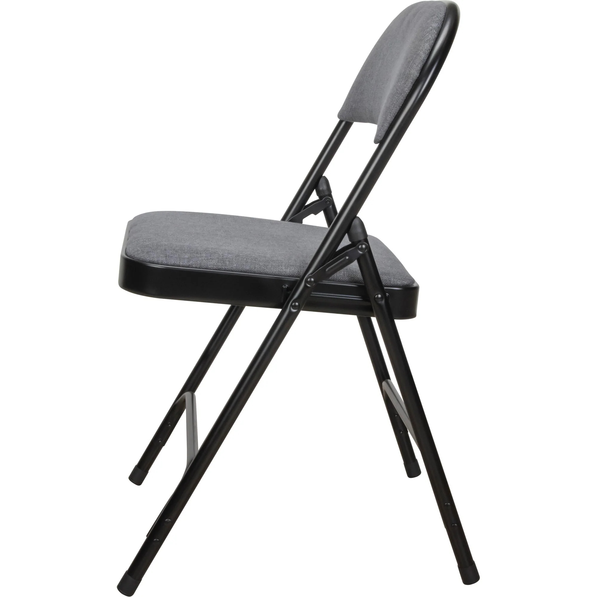 Deluxe Fabric Padded Folding Chair, Steel, Grey, 300 lbs. Weight Capacity - Image 3