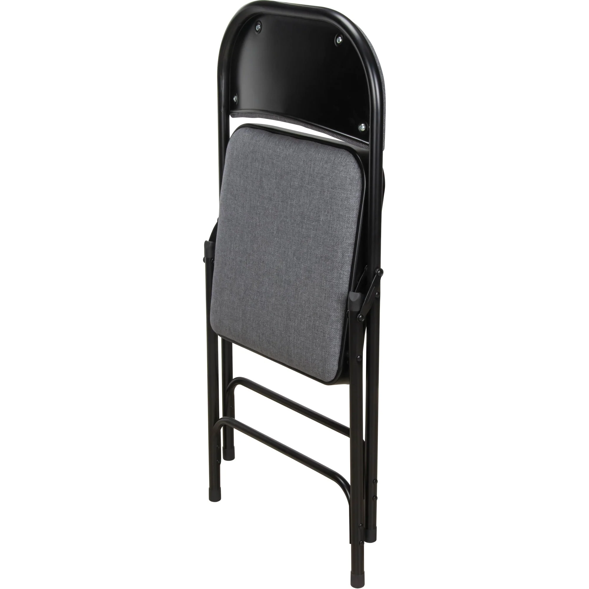 Deluxe Fabric Padded Folding Chair, Steel, Grey, 300 lbs. Weight Capacity - Image 4