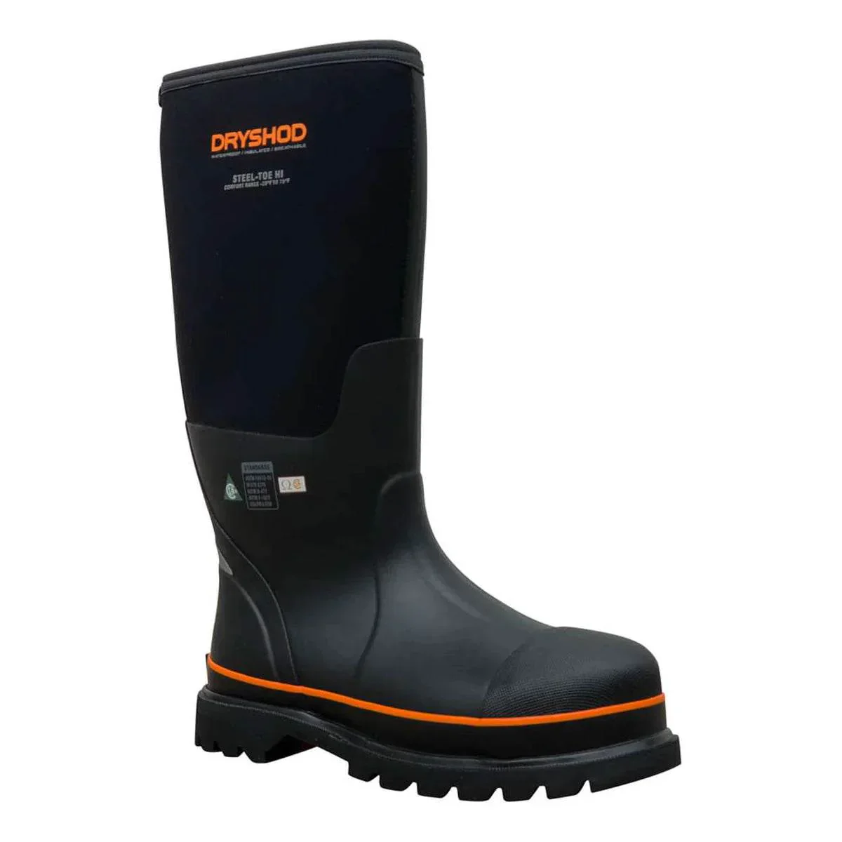 Dryshod Unisex Steel-Toe CSA High Black/Orange - Image 3
