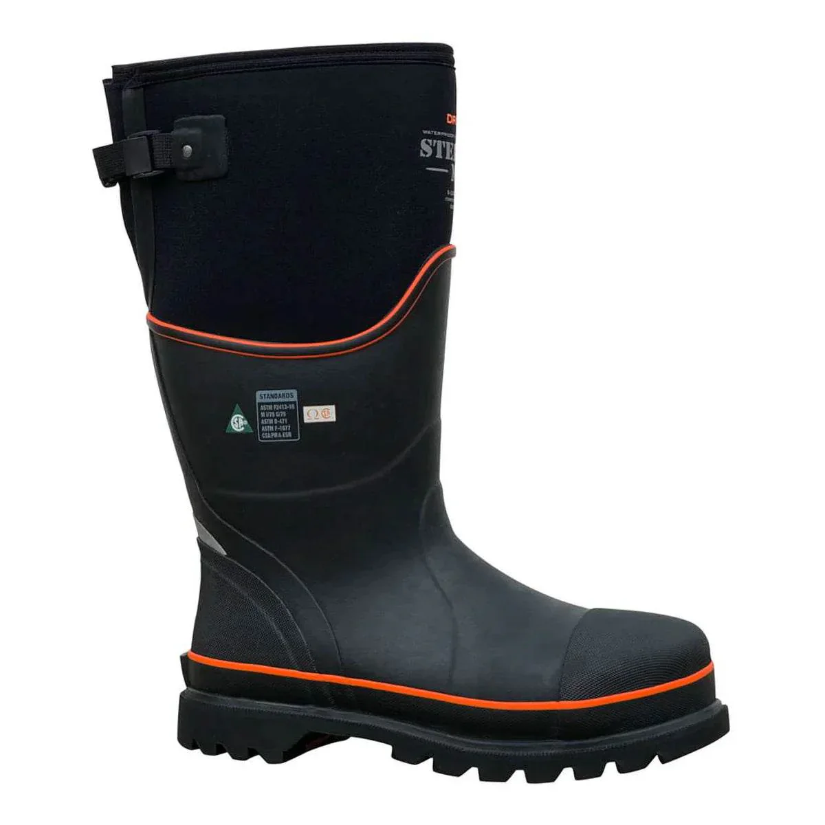 Dryshod Unisex Steel-Toe Max Gusset CSA High Black/Orange - Image 2