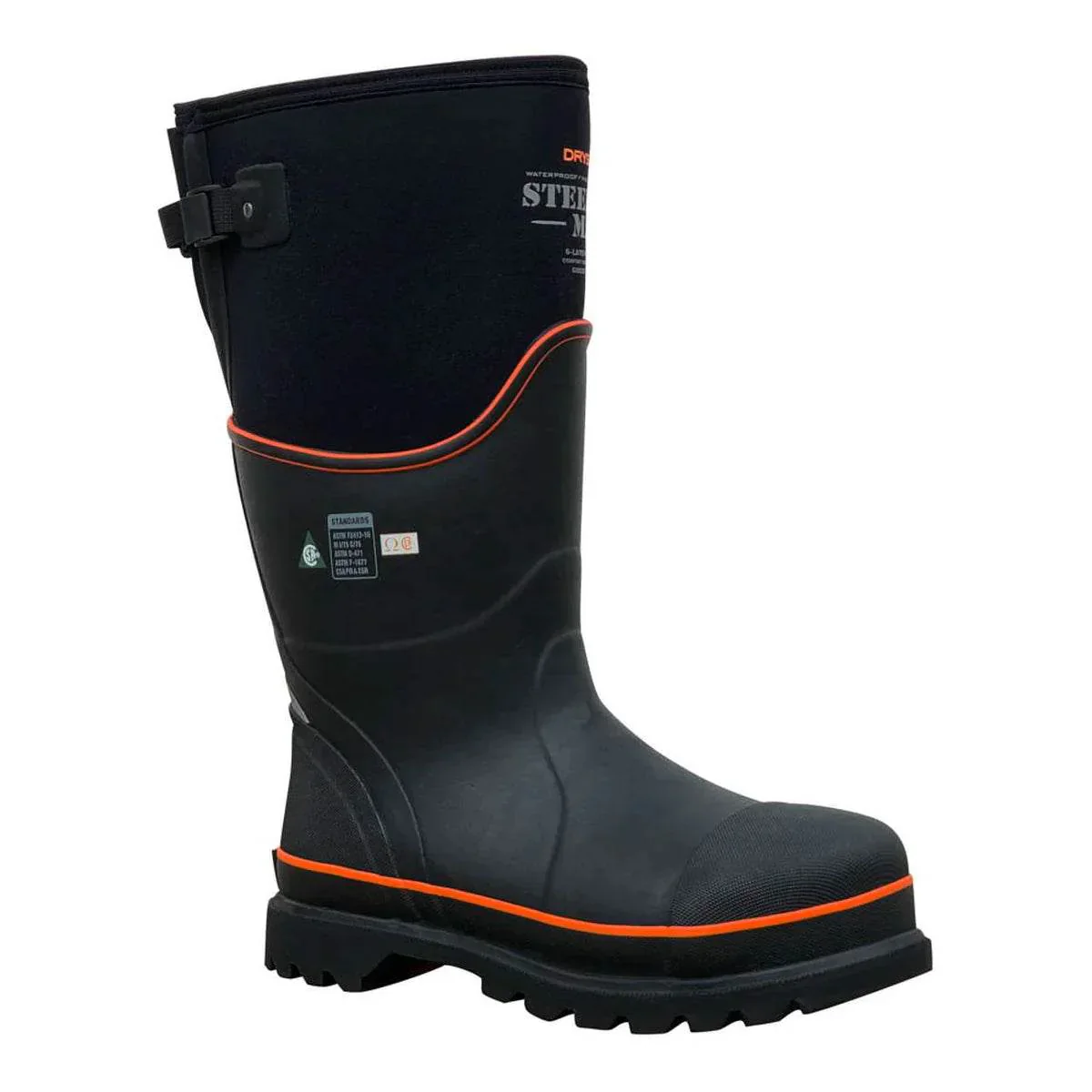 Dryshod Unisex Steel-Toe Max Gusset CSA High Black/Orange - Image 3