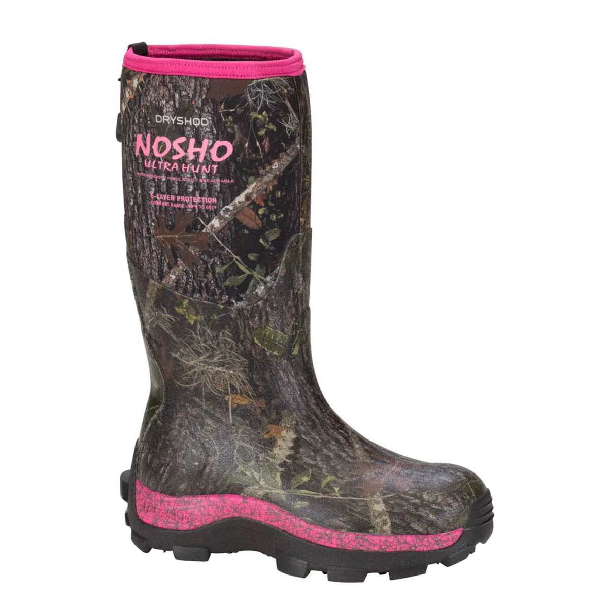 Dryshod Women's NoSho Ultra Hunt High Camo/Pink - Image 2