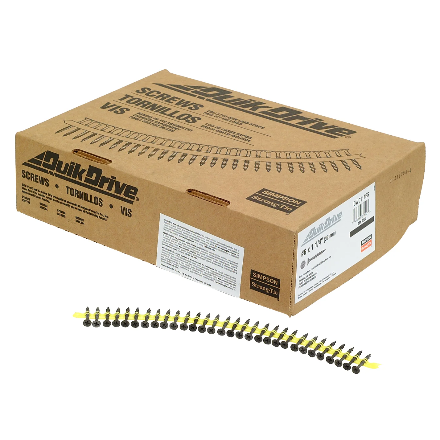 #6 x 1-1/4" #2 Phillips Bugle-Head Collated Drywall Screw (2500/BX)