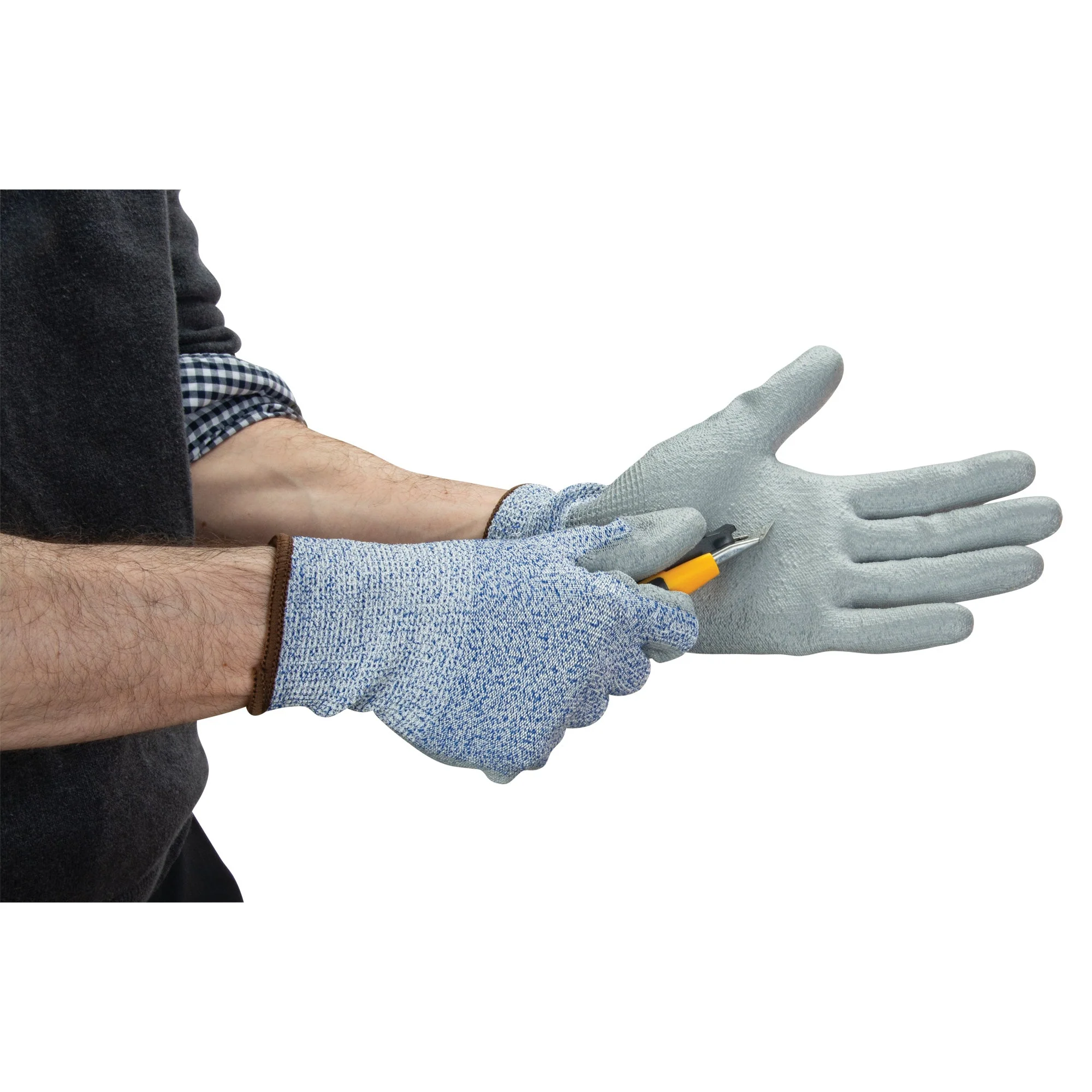 Eco-Friendly Stretch Cut-Resistant Gloves, Size 10, 13 Gauge, Polyurethane Coated, HPPE/RPET Shell, ASTM ANSI Level A2 - Image 3