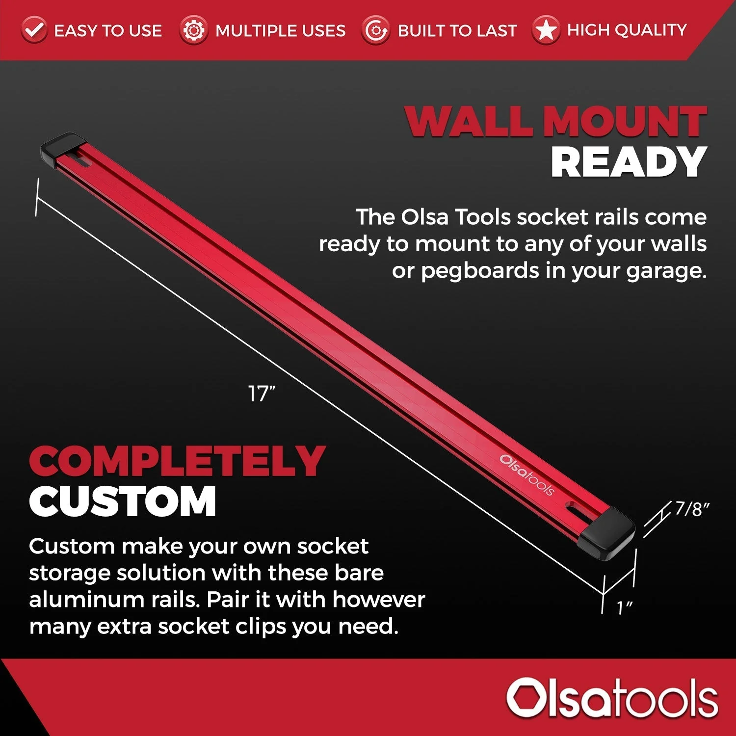 Empty Aluminum Socket Rail - Make Your Own Socket Organizer - Image 5