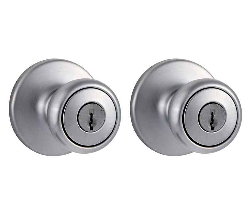 Kwikset Tylo Satin Chrome Entry Knobs 1-3/4 in. - Image 2