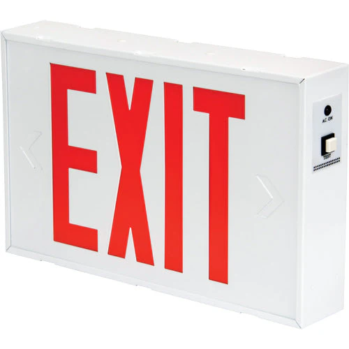 Exit Sign, LED, Battery Operated/Hardwired, 12-1/5" L x 7-1/2" W, English - Image 2