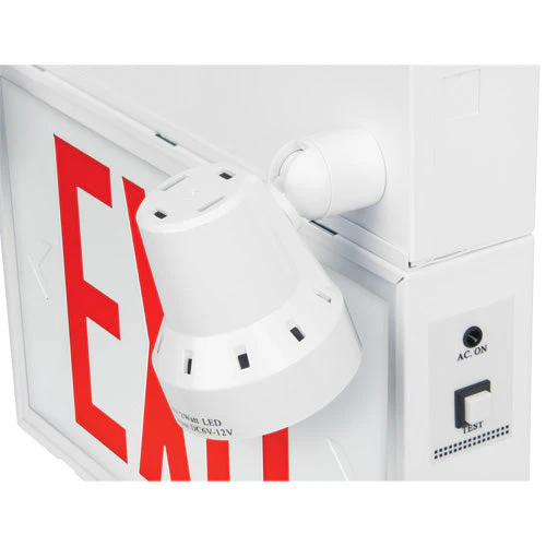 Exit Sign with Security Lights, LED, Battery Operated/Hardwired, 12-1/10" L x 11" W, English - Image 3