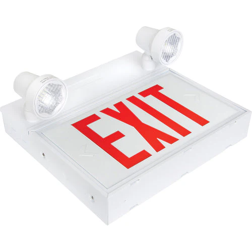 Exit Sign with Security Lights, LED, Battery Operated/Hardwired, 12-1/10" L x 11" W, English - Image 4