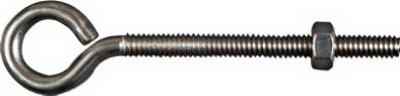 National Hardware 1/4 in. X 4 in. L Stainless Steel Eyebolt Nut Included - Image 2