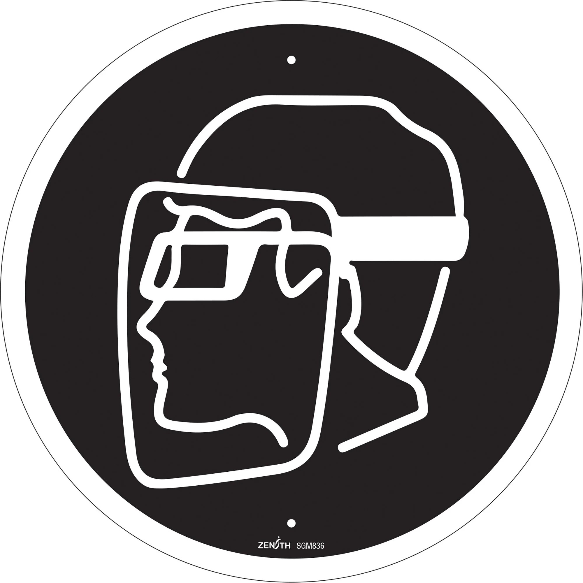Face Protection Required CSA Standard Safety Sign, 12" x 12", Plastic, Pictogram