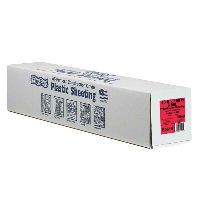 Film-Gard Plastic Sheeting 6 mil X 16 ft. W X 100 ft. L Polyethylene Black 1 pk - Image 2