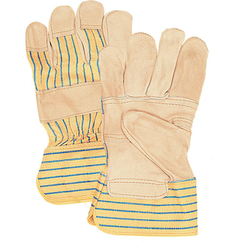 Fitters Patch Palm Gloves, Large, Grain Cowhide Palm, Cotton Inner Lining - Image 2