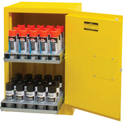Flammable Aerosol Storage Cabinet, 12 gal., 1 Door, 23" W x 35" H x 18" D - Image 4