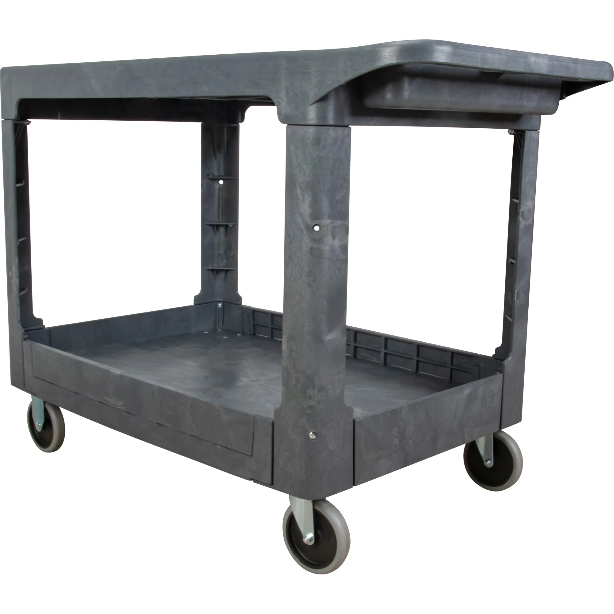 Flat-Shelf Utility Service Cart, 2 Tiers, 25-1/4" x 32-1/4" x 44", 550 lbs. Capacity - Image 5