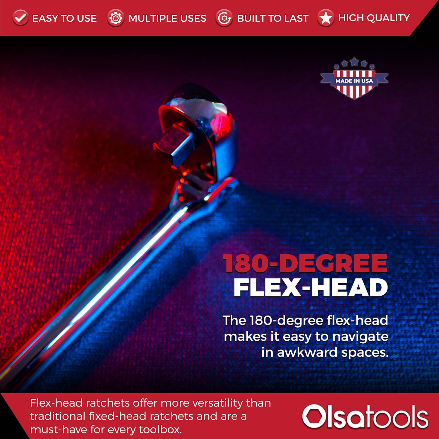 Flex Head Ratchet - 90 Tooth - Image 15