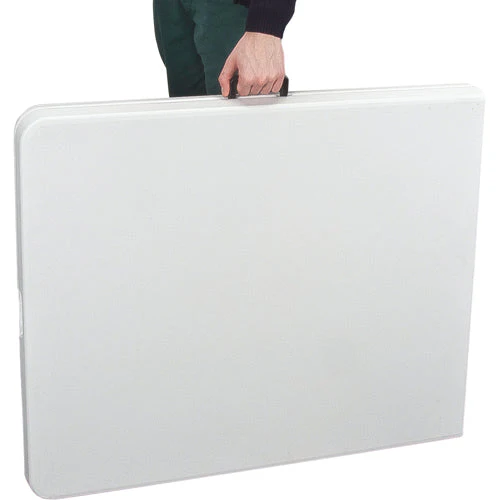 Fold-in-Half Table, Rectangular, 72" L x 30" W, Polyethylene, White - Image 2