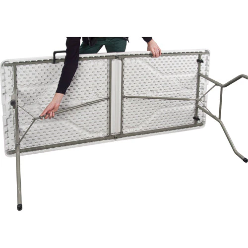 Fold-in-Half Table, Rectangular, 72" L x 30" W, Polyethylene, White - Image 5