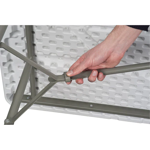 Fold-in-Half Table, Rectangular, 72" L x 30" W, Polyethylene, White - Image 6