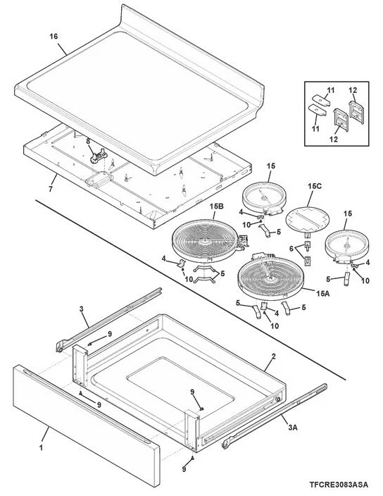 Frigidaire Range Oven Glass Cooktop 5304537363