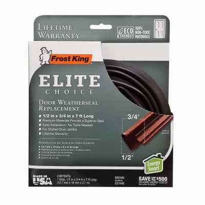 Frost King Elite Choice Brown Rubber Weather Seal For Door Jambs 84 in. L x 0.75 in. (Pack of 6) - Image 2