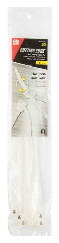Gardner Bender 11 in. L Clear Self-Cutting Cable Tie 20 pk