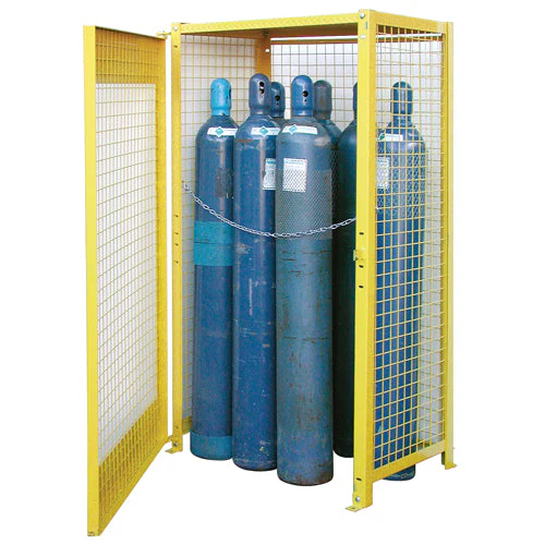 Gas Cylinder Cabinets, 10 Cylinder Capacity, 44" W x 30" D x 74" H, Yellow - Image 2