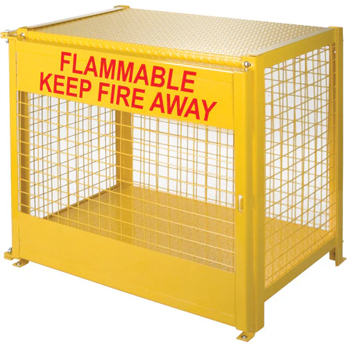 Gas Cylinder Cabinets, 6 Cylinder Capacity, 44" W x 30" D x 37" H, Yellow - Image 2