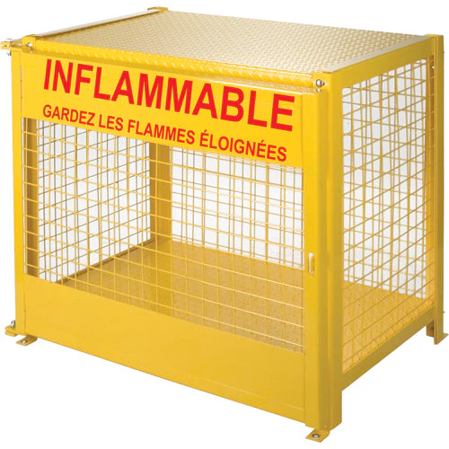 Gas Cylinder Cabinets, 6 Cylinder Capacity, 44" W x 30" D x 37" H, Yellow - Image 3