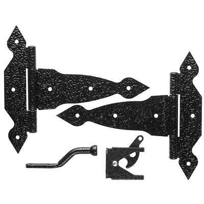 National Hardware 8 in. L Black Steel Gate Hardware Kit 1 pk - Image 2