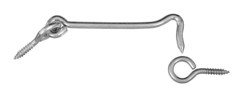 National Hardware 6 in. L Zinc-Plated Silver Steel Gate Hook w/Screw Eye 1 pk - Image 2