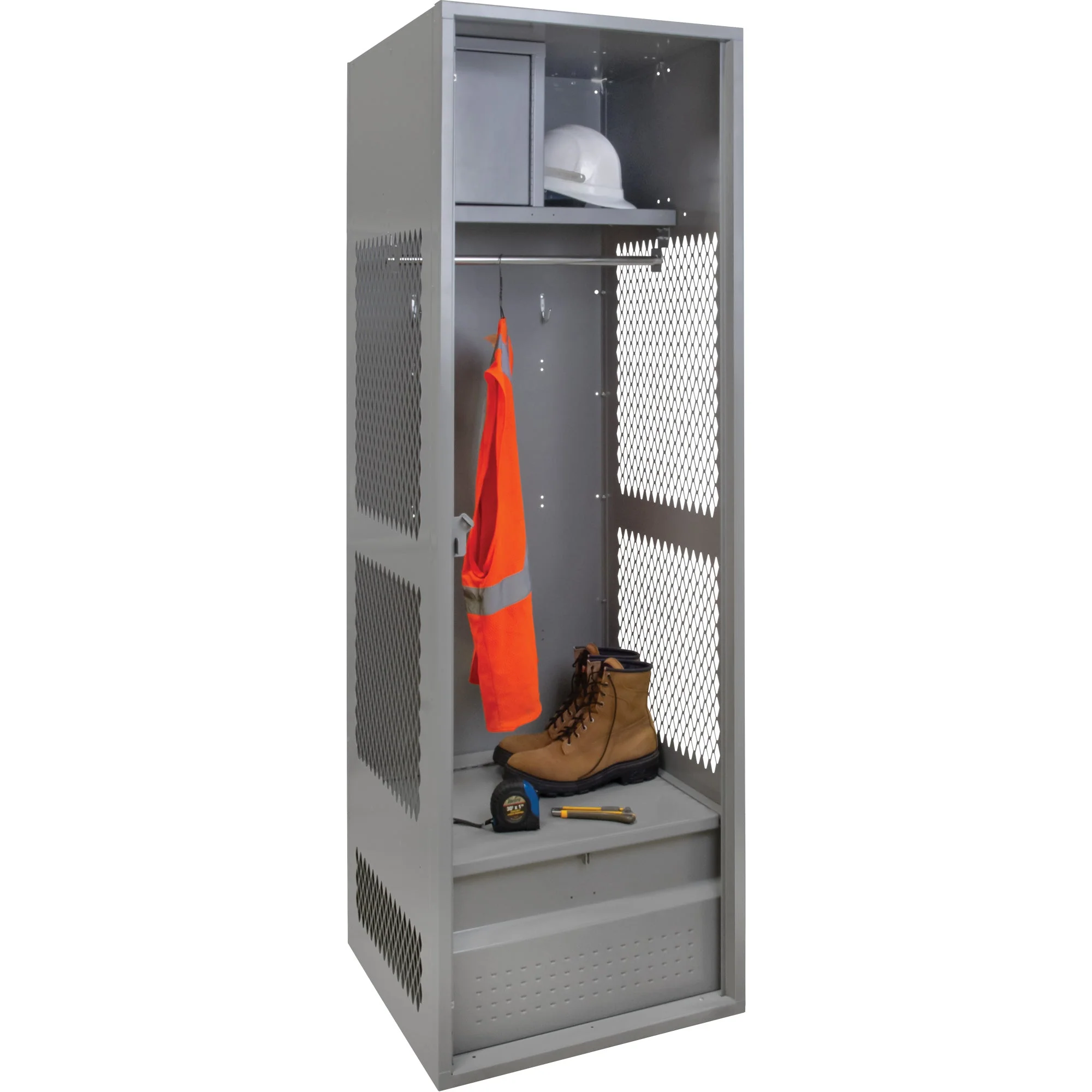 Gear Locker, Steel, 24" W x 18" D x 72" H, Grey - Image 2