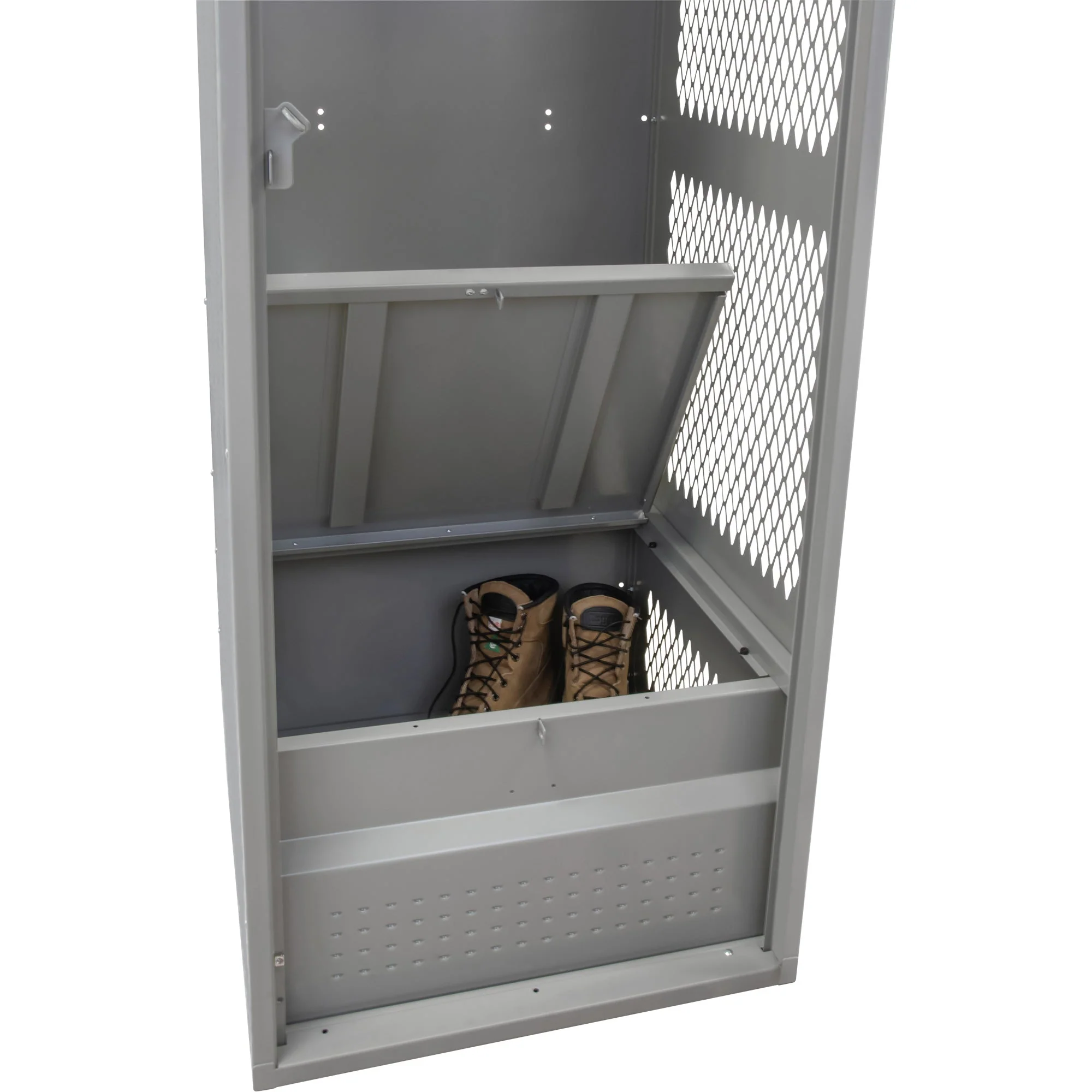 Gear Locker, Steel, 24" W x 18" D x 72" H, Grey - Image 3