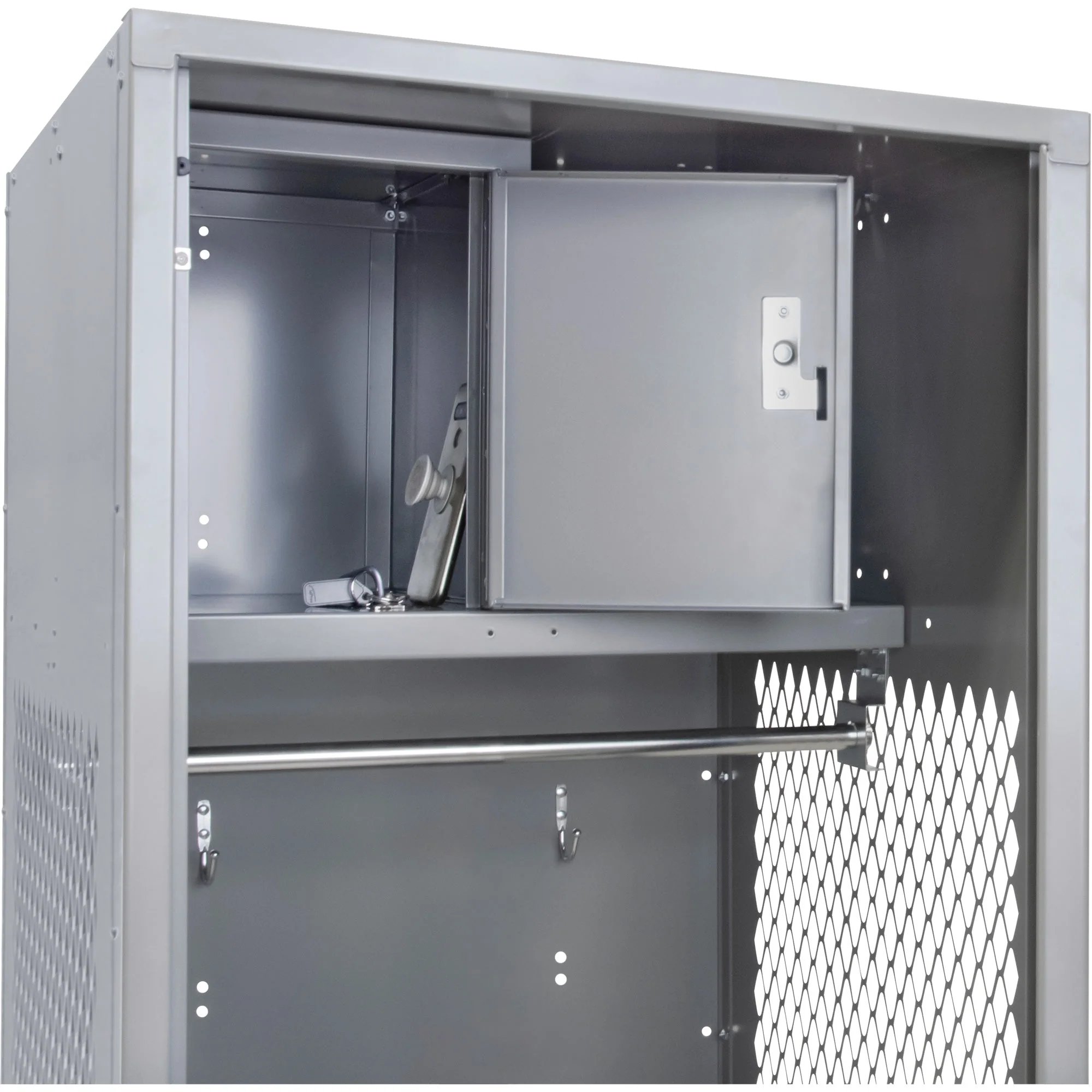 Gear Locker, Steel, 24" W x 24" D x 72" H, Grey - Image 4