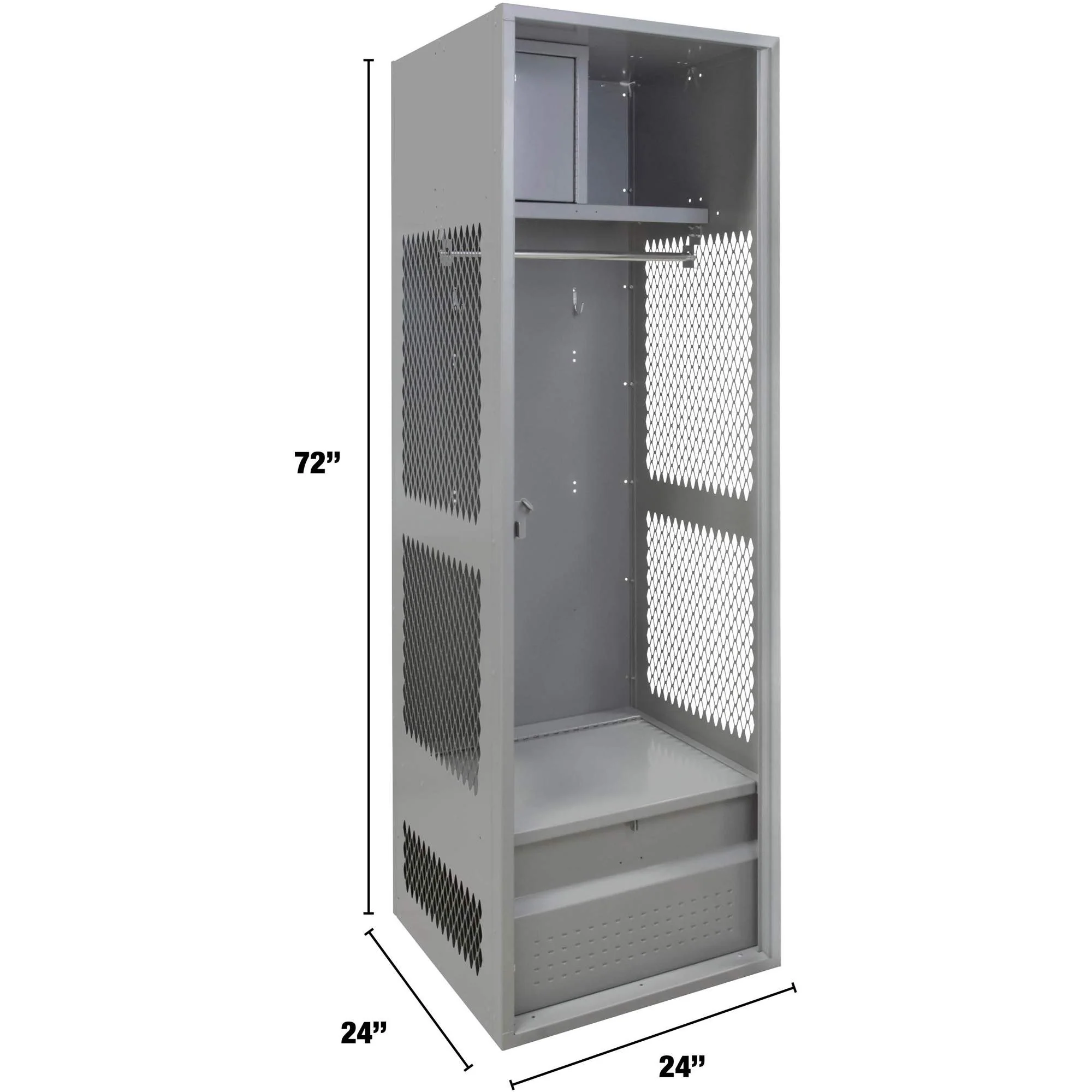 Gear Locker, Steel, 24" W x 24" D x 72" H, Grey - Image 5