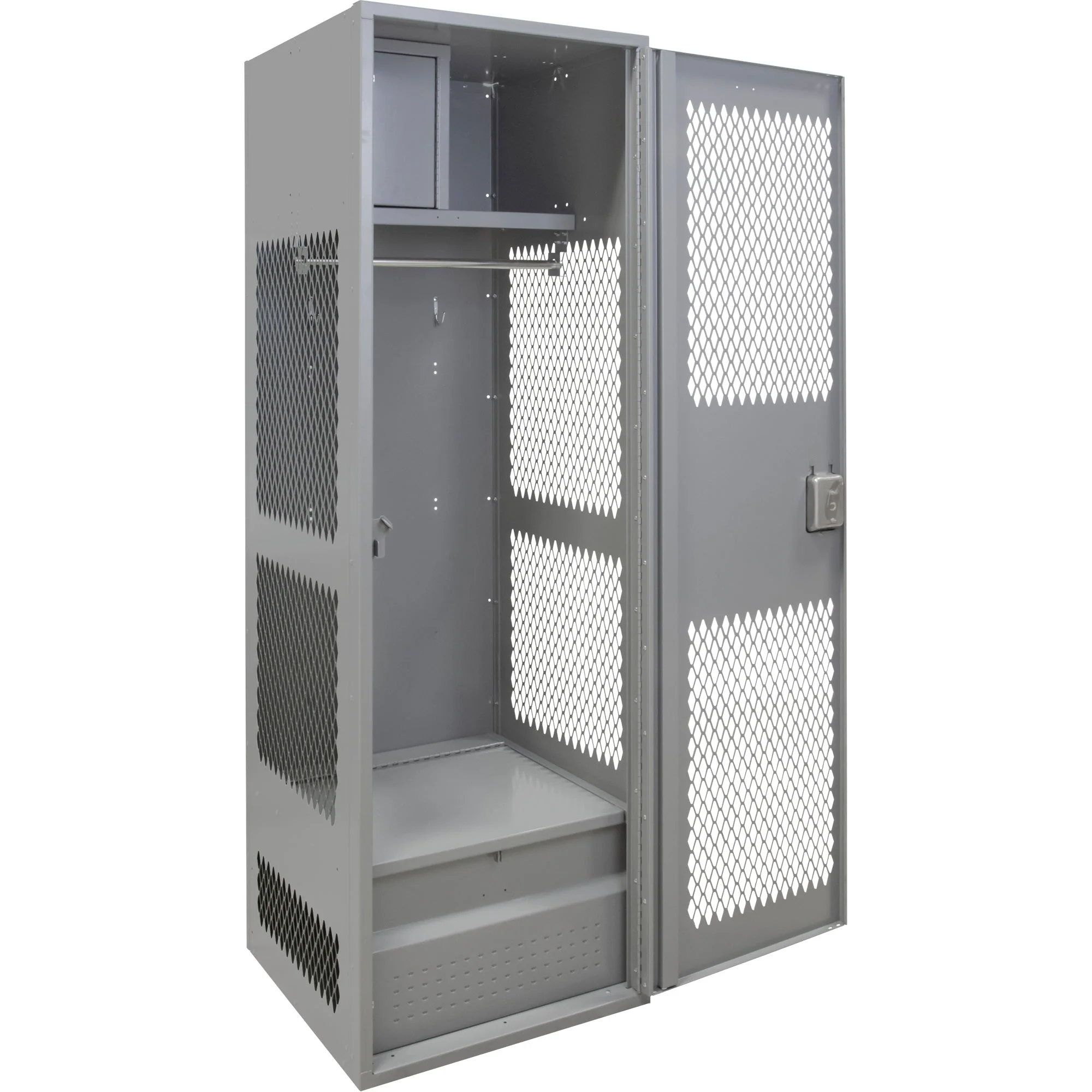 Gear Locker with Door, Steel, 24" W x 24" D x 72" H, Grey - Image 2