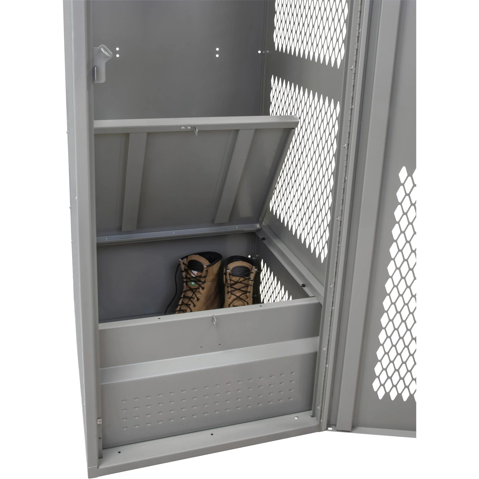Gear Locker with Door, Steel, 24" W x 24" D x 72" H, Grey - Image 4