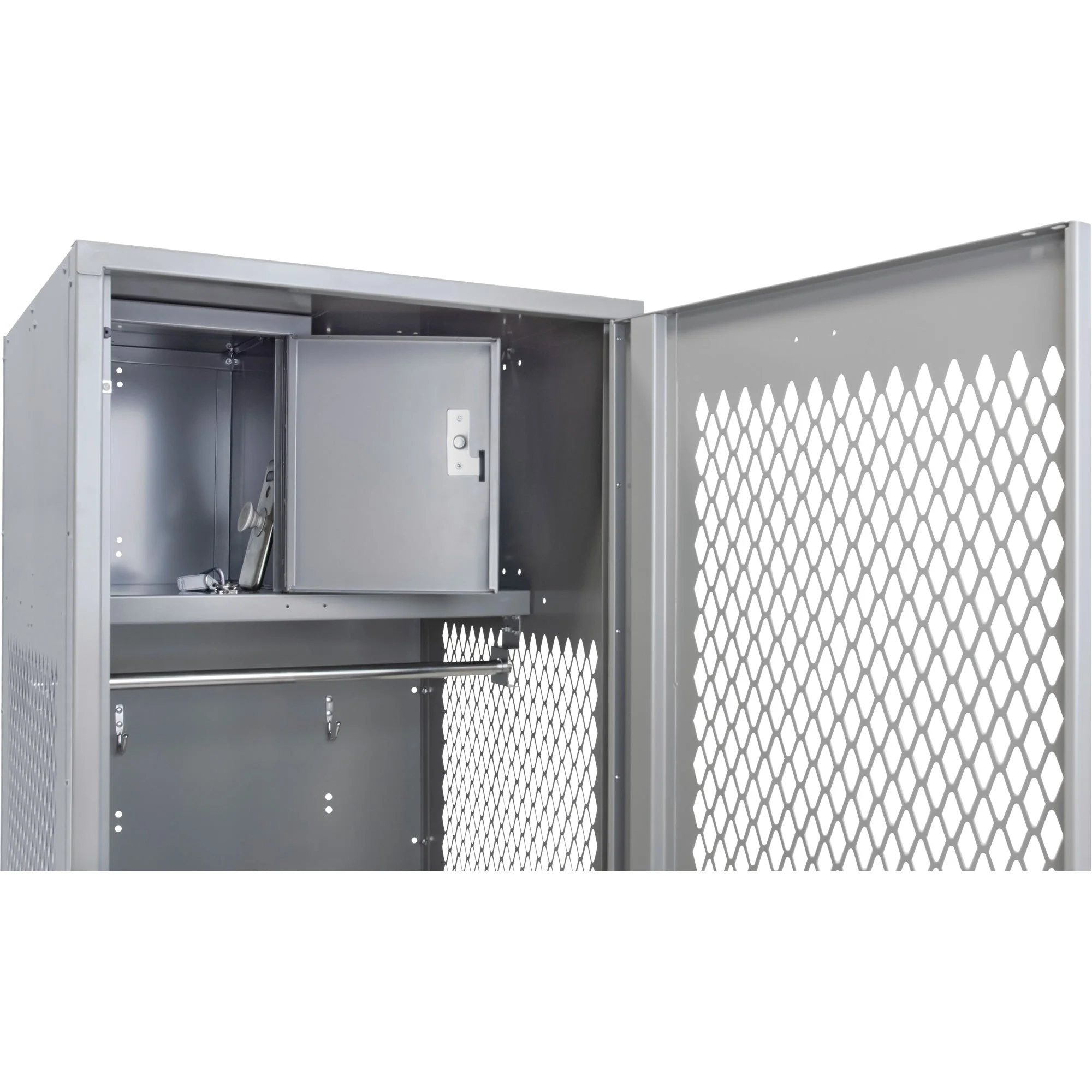 Gear Locker with Door, Steel, 24" W x 24" D x 72" H, Grey - Image 5