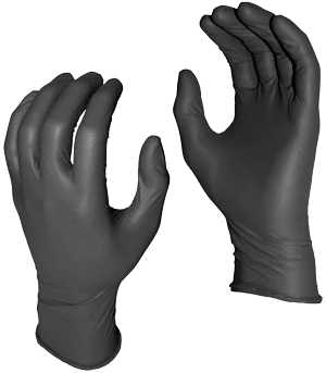 5554PF-L Black Nitrile Powder Free Gloves, Large 100 Per Box - Image 2