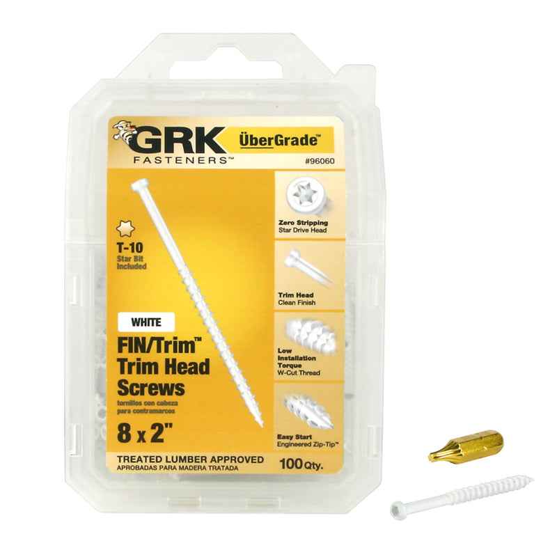 GRK Fasteners UberGrade No. 8 x 2 in. L Star Trim Head Steel Construction Screws 100 pk