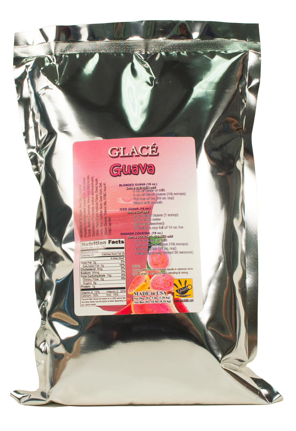 Guava 4 in 1 Mix for Bubble Tea, Smoothies, Lattes and Frappes, 3 lbs. Bag (Case 6 x 3 lbs. Bags) - Ships Free Within Canada on Orders Above CAD $199
