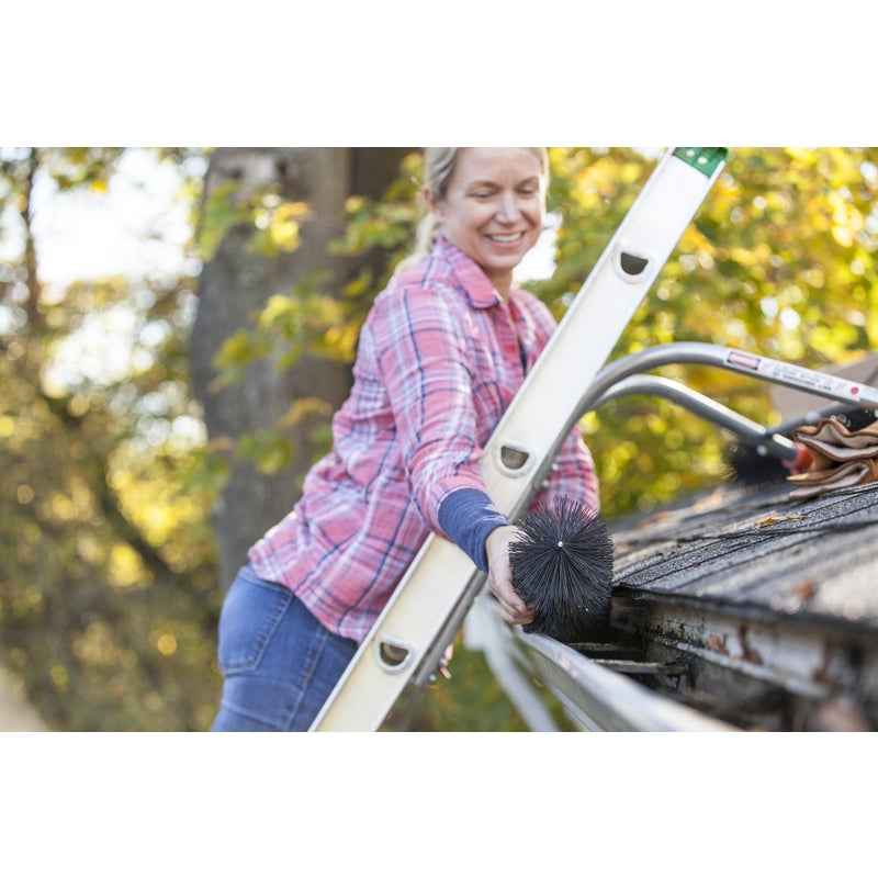 GutterBrush 4.3 in. W X 3 ft. L Black Polypropylene/Steel Gutter Guard - Image 5