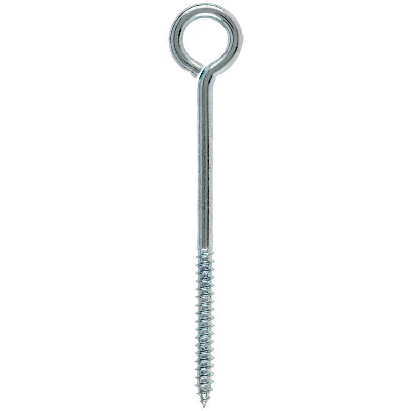 Hampton 1/4 in. x 5 in. L Zinc-Plated Steel Lag Thread Eyebolt Nut Included (Pack of 10) - Image 2