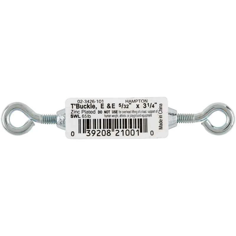 Hampton Zinc-Plated Aluminum/Steel Turnbuckle 65 lb. (Pack of 10)