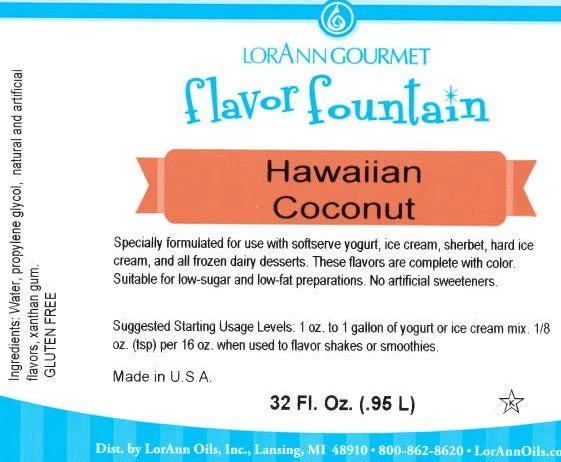 Hawaiian Coconut Flavor - 4 oz. - 32 oz. - Ice Cream and Beverage Flavors - LorAnn Oils - Canadian Distribution - Ships Free Within Canada on Orders Above CAD $199 - Image 3