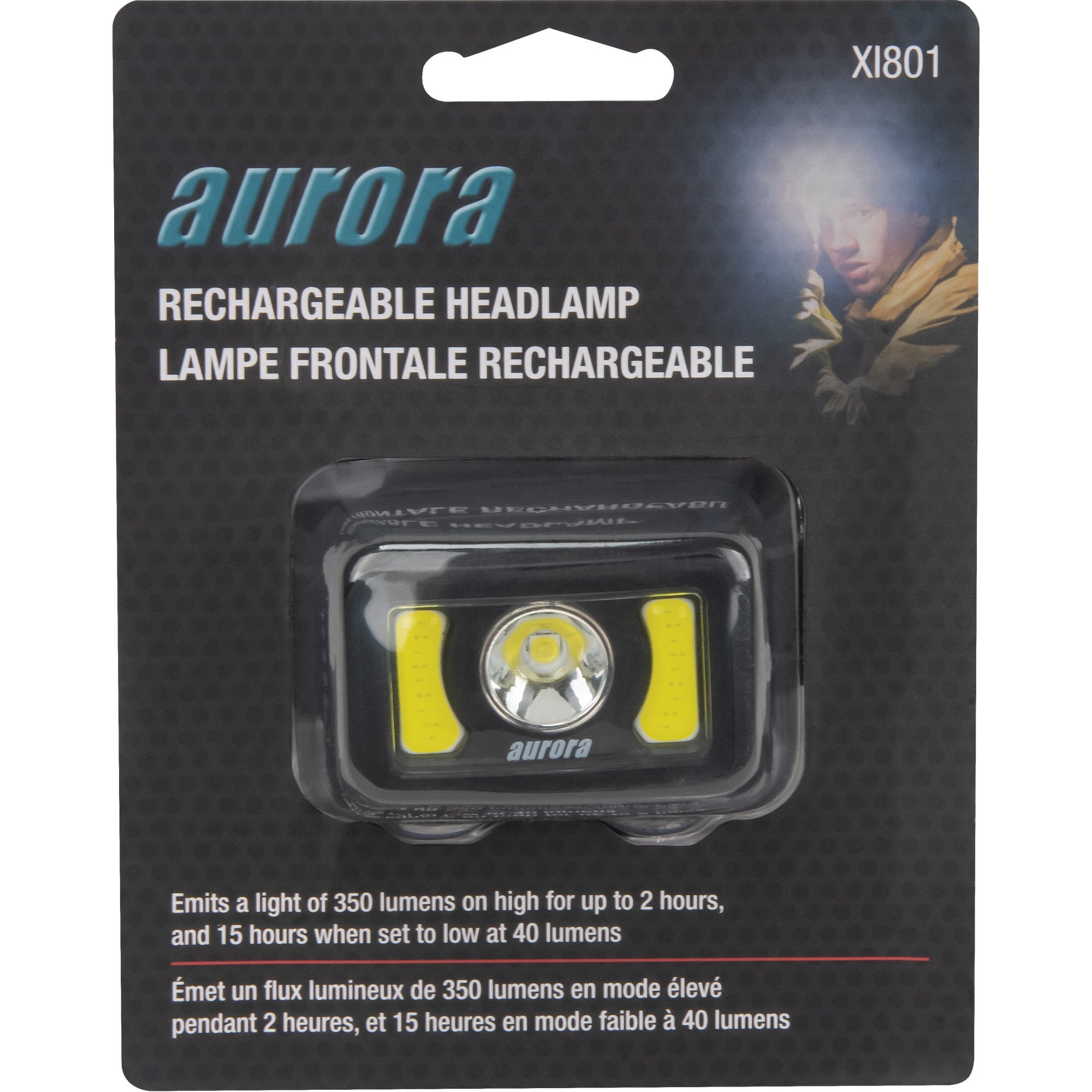 Headlamp, LED, 350 Lumens, 2 Hrs. Run Time, Rechargeable Batteries - Image 2